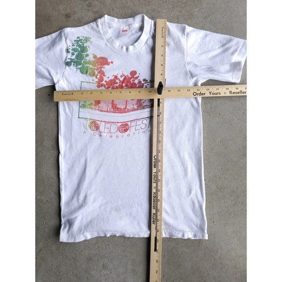 Vintage 1970s Toledo Fest Ohio White Hanes T-shirt Cotton Single Stitch Small - Picture 6 of 7